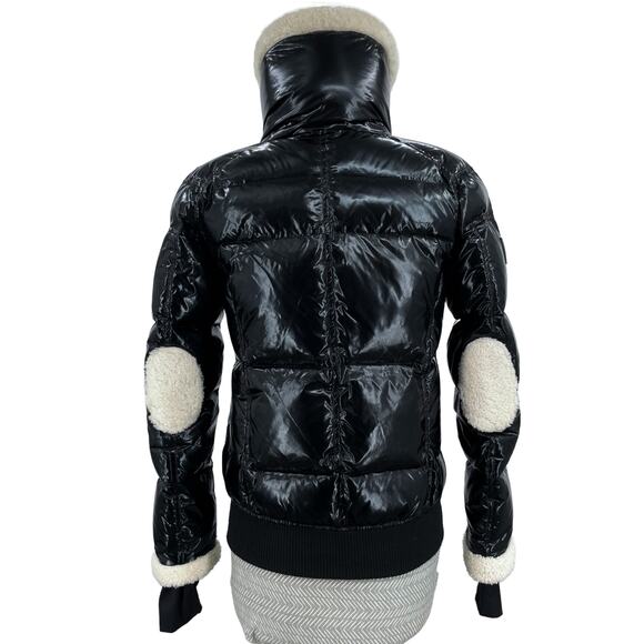 SAM. Ellie Down Jacket Caviar Black Puffer Bomber Shearling Outdoors Coat XS - Picture 3 of 16